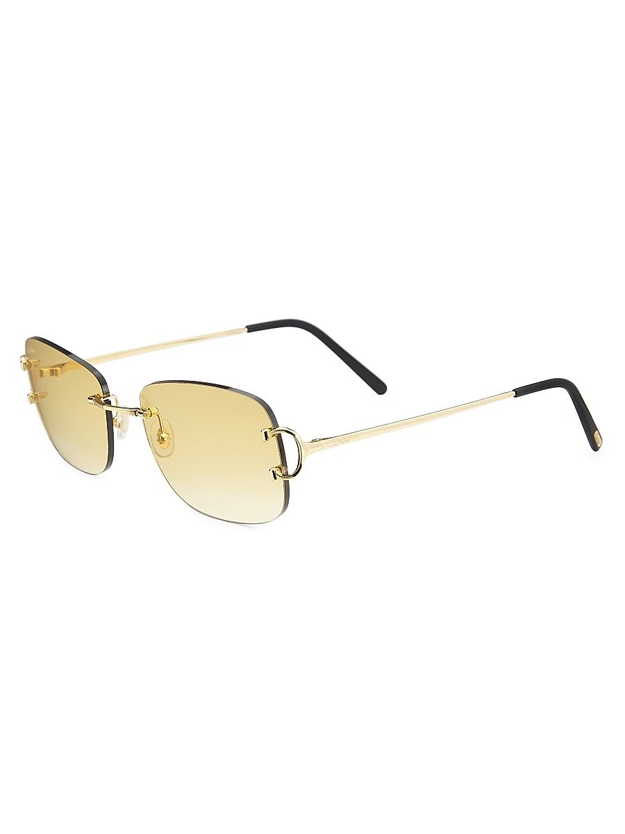 Men's Signature C 58MM Rectangle Sunglasses - Gold