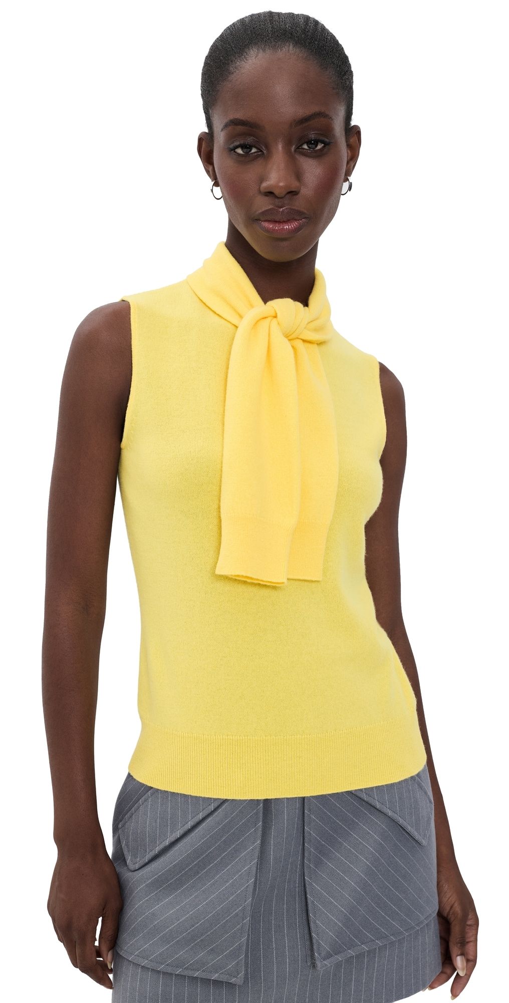 AKNVAS Giorigia Tie Neck Top Yellow XS