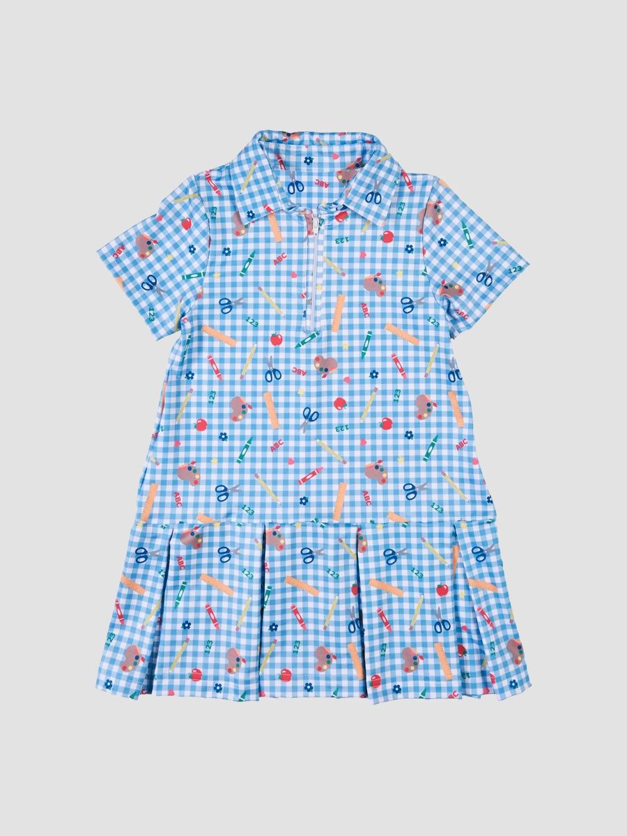 Florence Eiseman Girl's Little Girl's & Girl's School Print Knit Dress - Blue - Size 8
