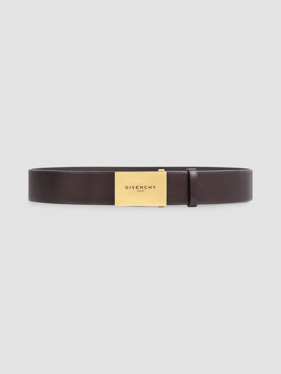 Givenchy Men's Label Reversible Belt in Leather - Ebony Brown - Size 38