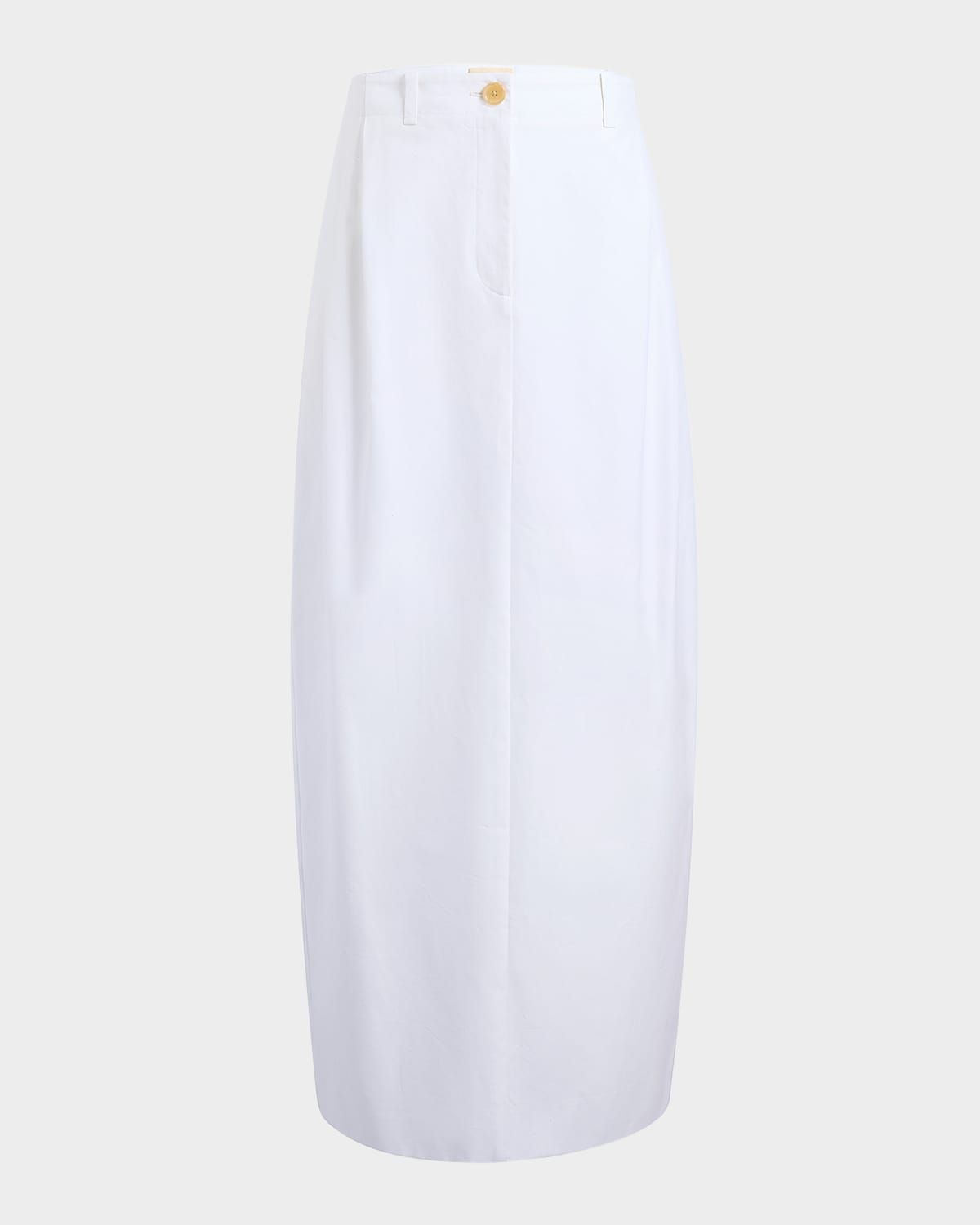 Lucian Double-Pleated Tapered Maxi Skirt