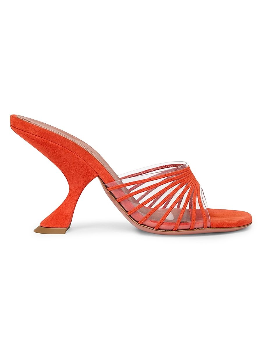 Women's Mookie 90MM Suede & PVC Sandals - Orange - Size 10