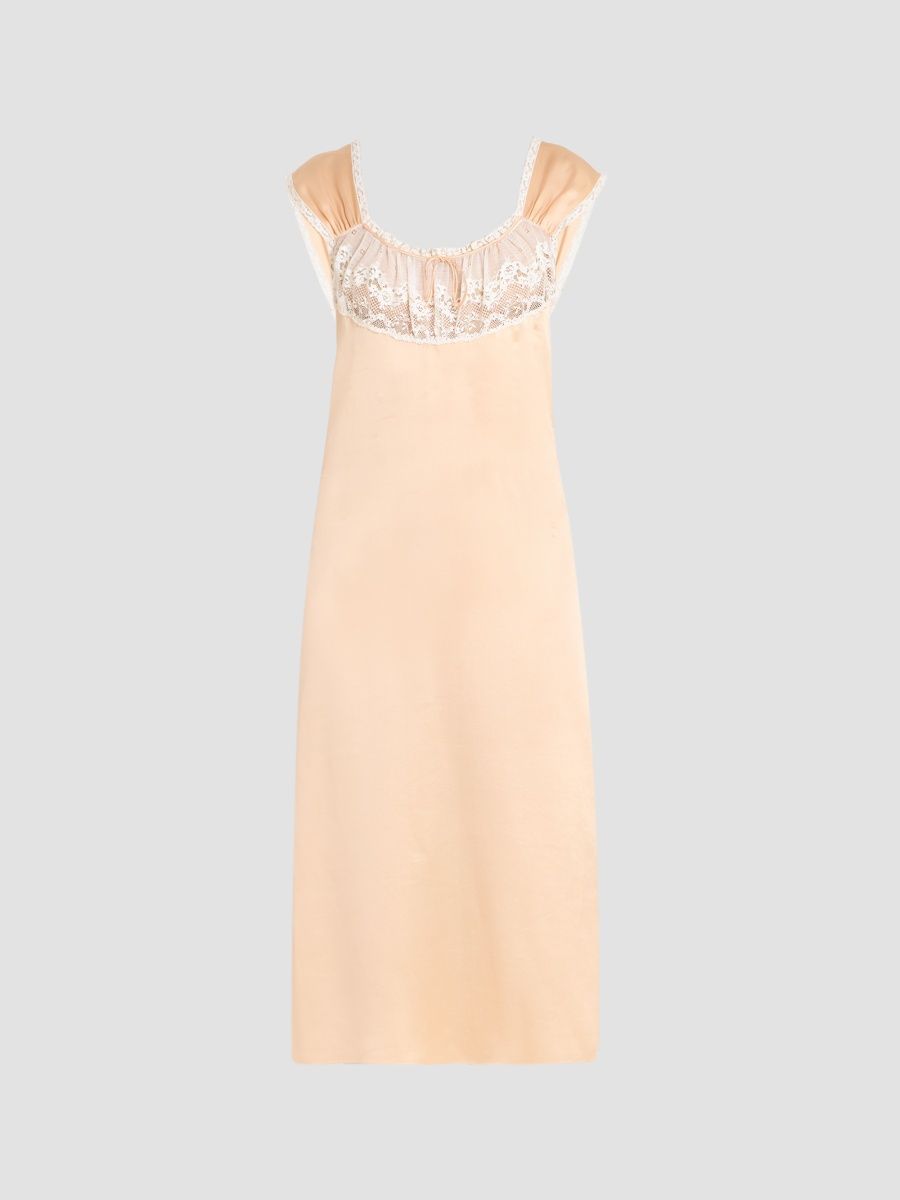 Women's Sleeveless Silk A-Line Midi Dress - Clay Pink - Size 10