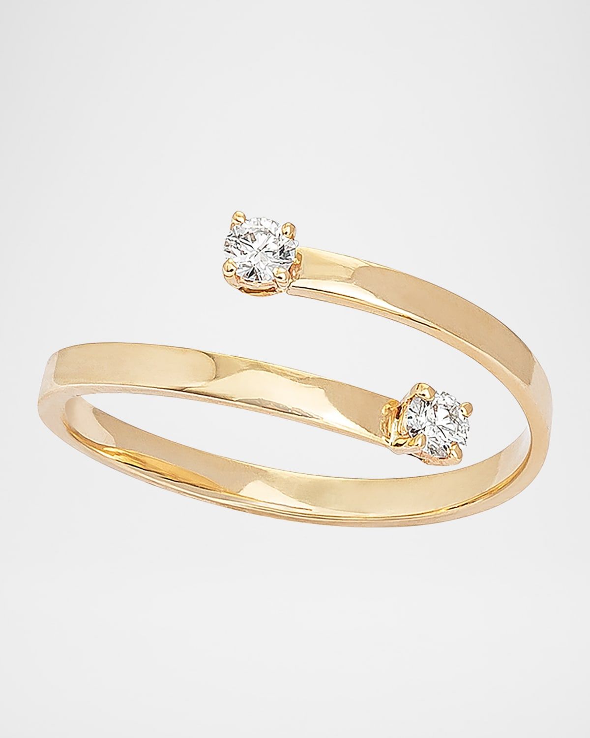 14K Gold Solo Double Diamond Ring