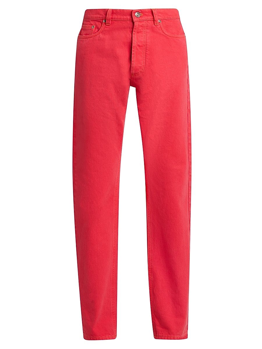 Women's Straight Midi-Rise Jeans - Red - Size 29