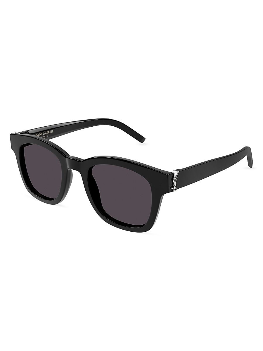 Men's Monogram Hinge 49MM Square Sunglasses - Black