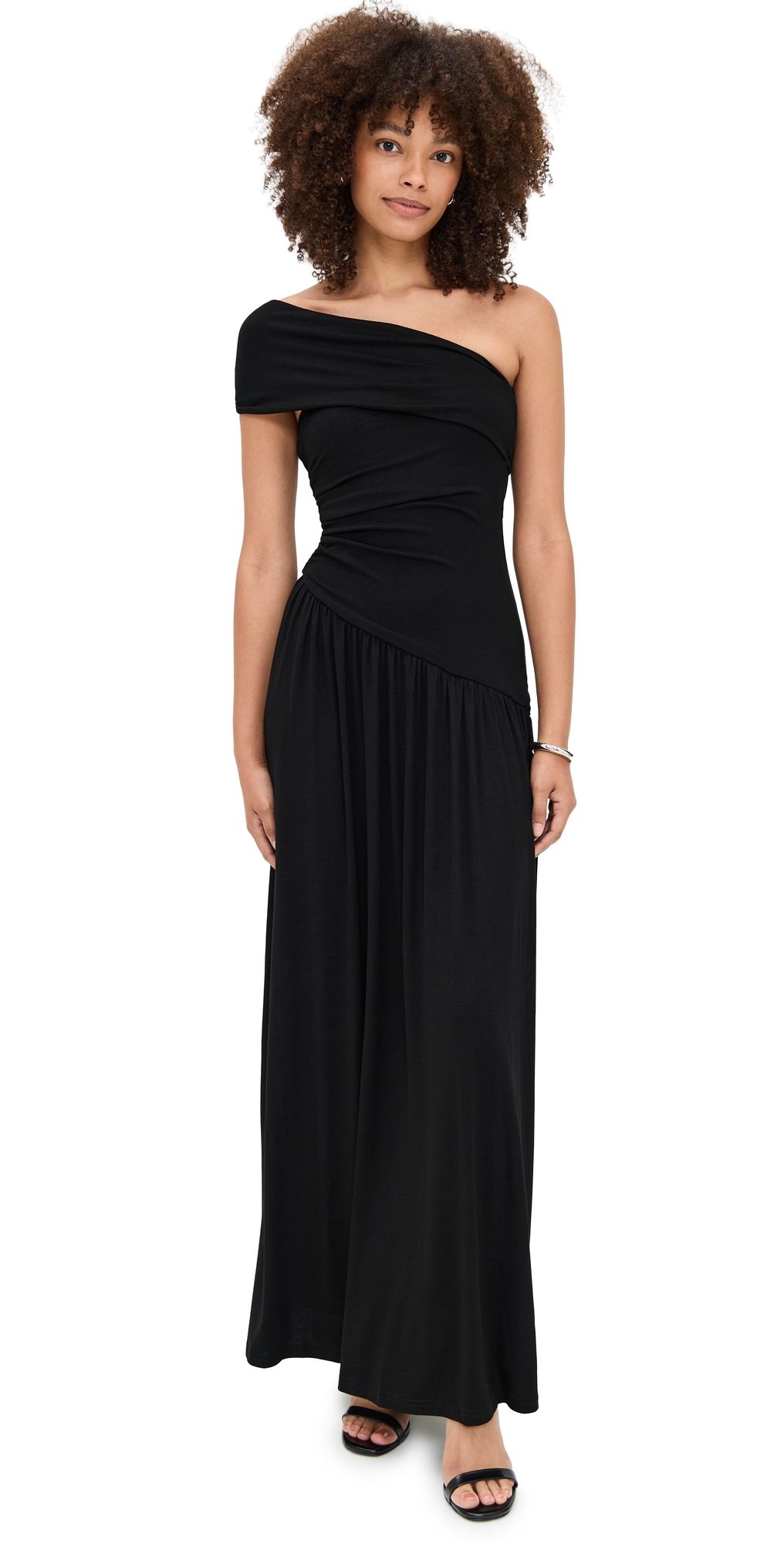 Runaway the Label Lara One Shoulder Maxi Dress Black L