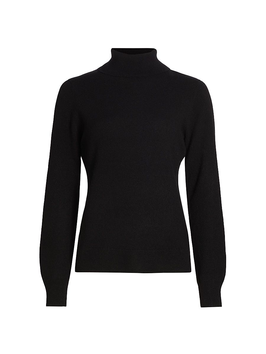 Women's Cashmere Turtleneck Sweater - Black - Size XL