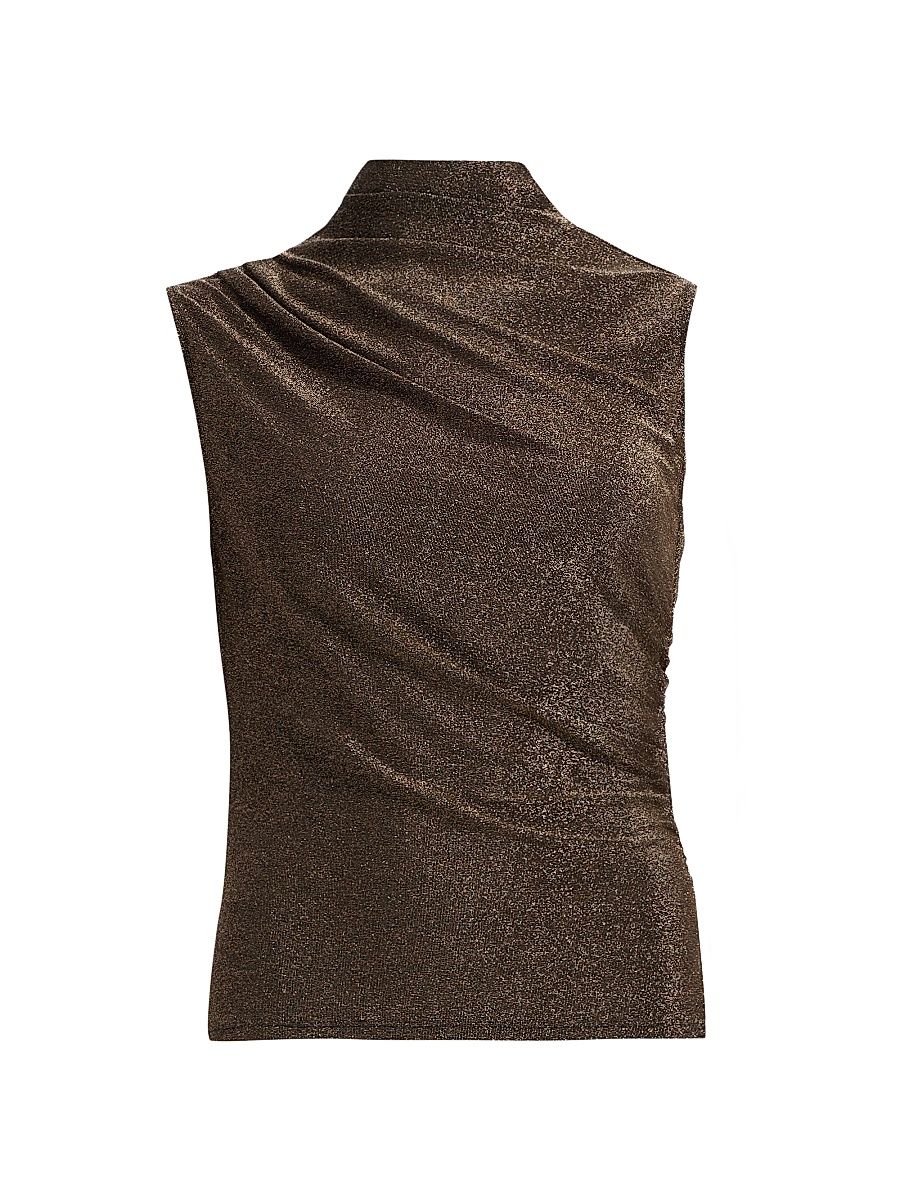 Women's Mylie Metallic Sleeveless Top - Gold - Size XL