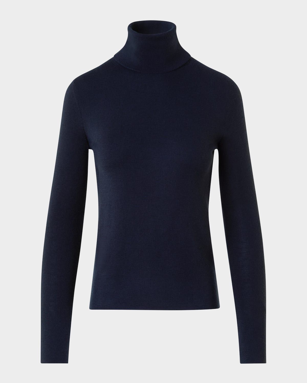 Turtleneck Cashmere-Silk Long-Sleeve Sweater