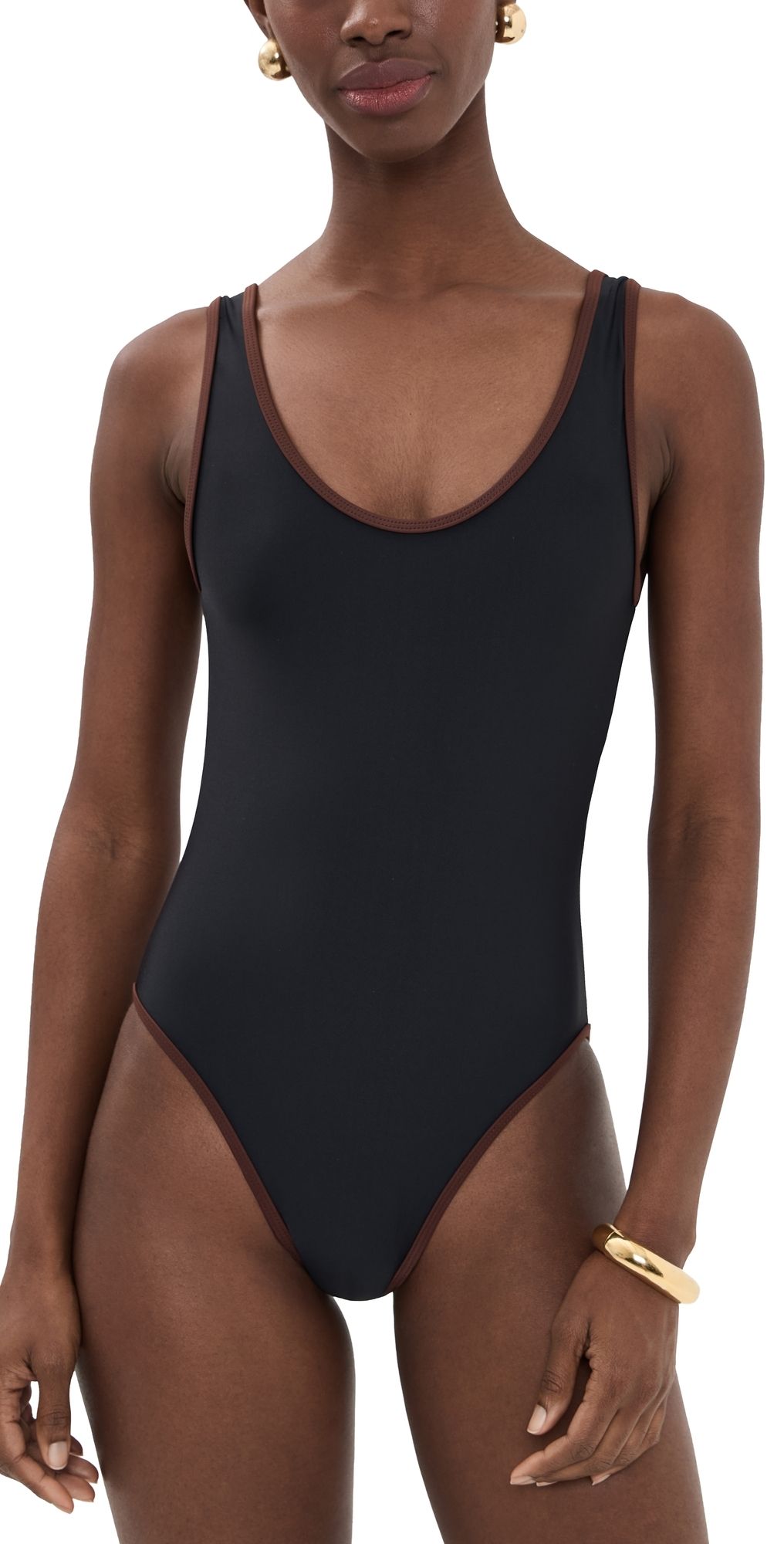JADE Swim Contour One Piece Black w/ Mocha XL
