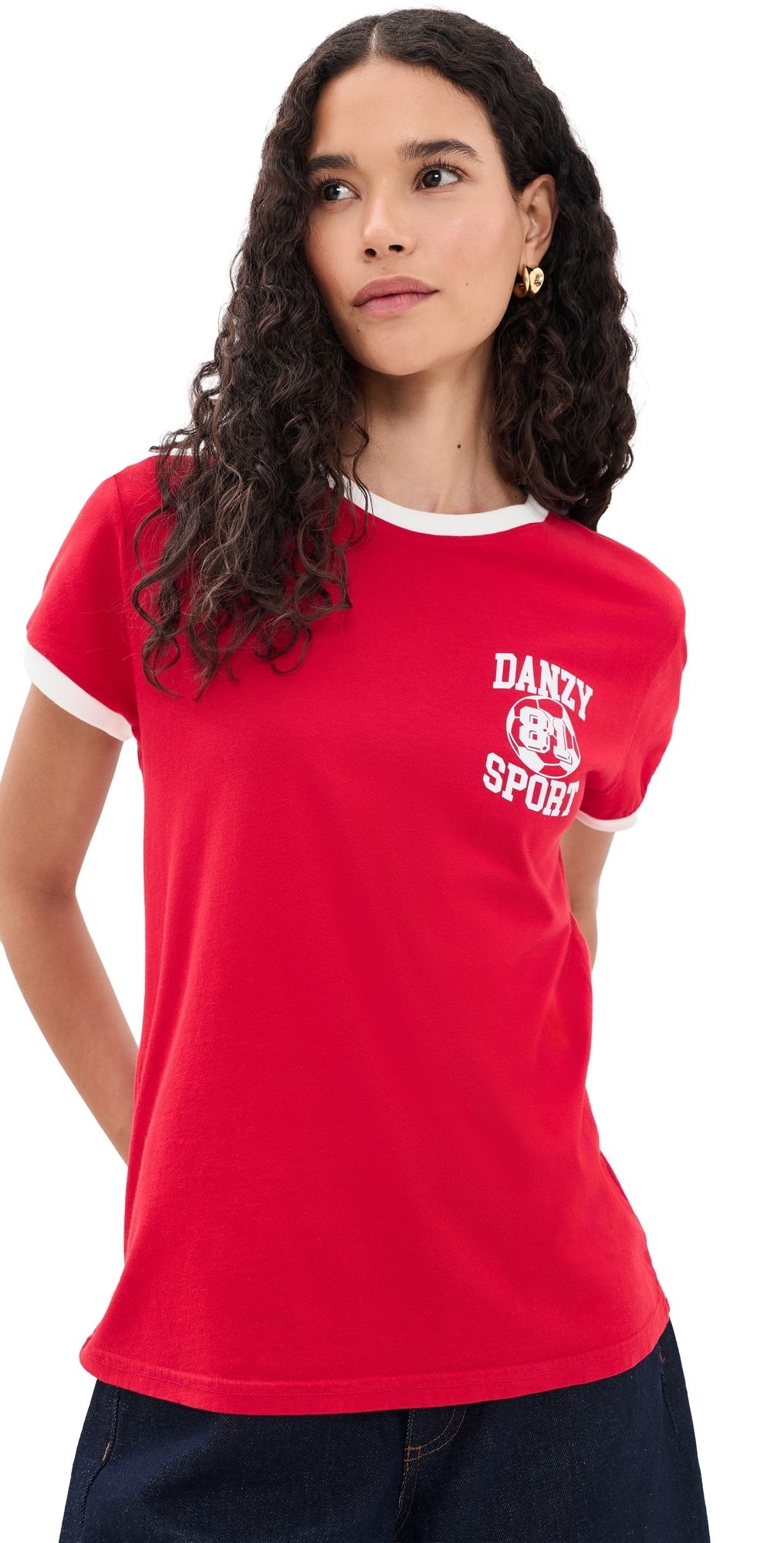 DANZY Vintage Fit Style Soccer Jersey Red L