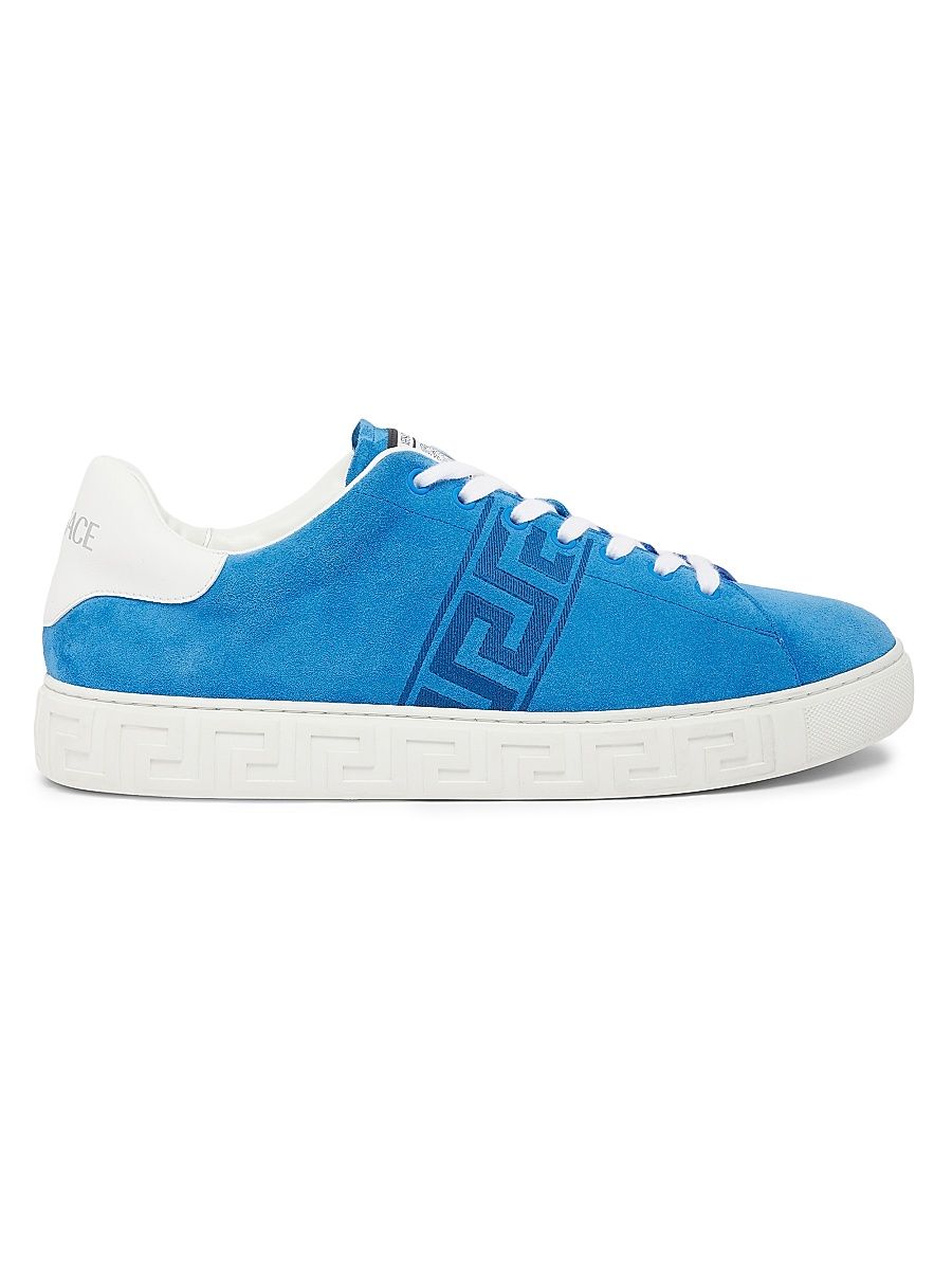 Men's Suede Low-Top Sneakers - Sky White - Size 7