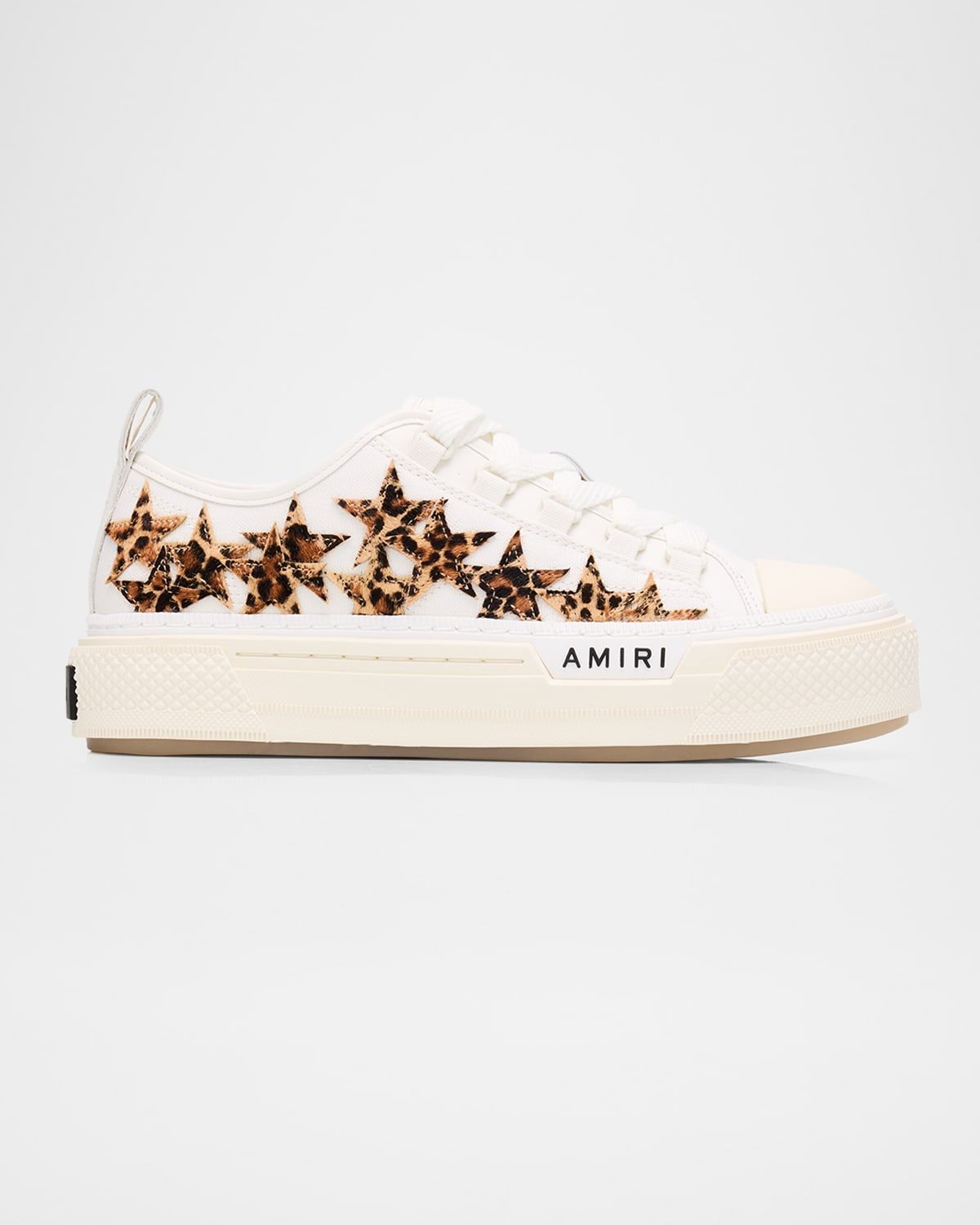 Stars Low-Top Leopard Calf Hair and Canvas Sneakers