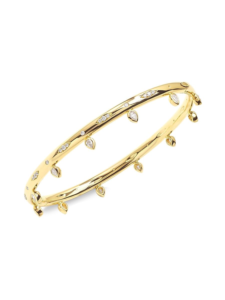 Women's Gypsy 18K Yellow Gold & Diamond Bangle - Yellow Gold