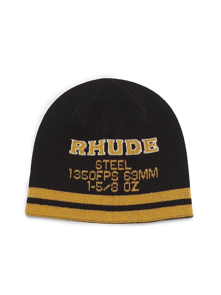 Men's Rhude Steel Beanie - Black Yellow