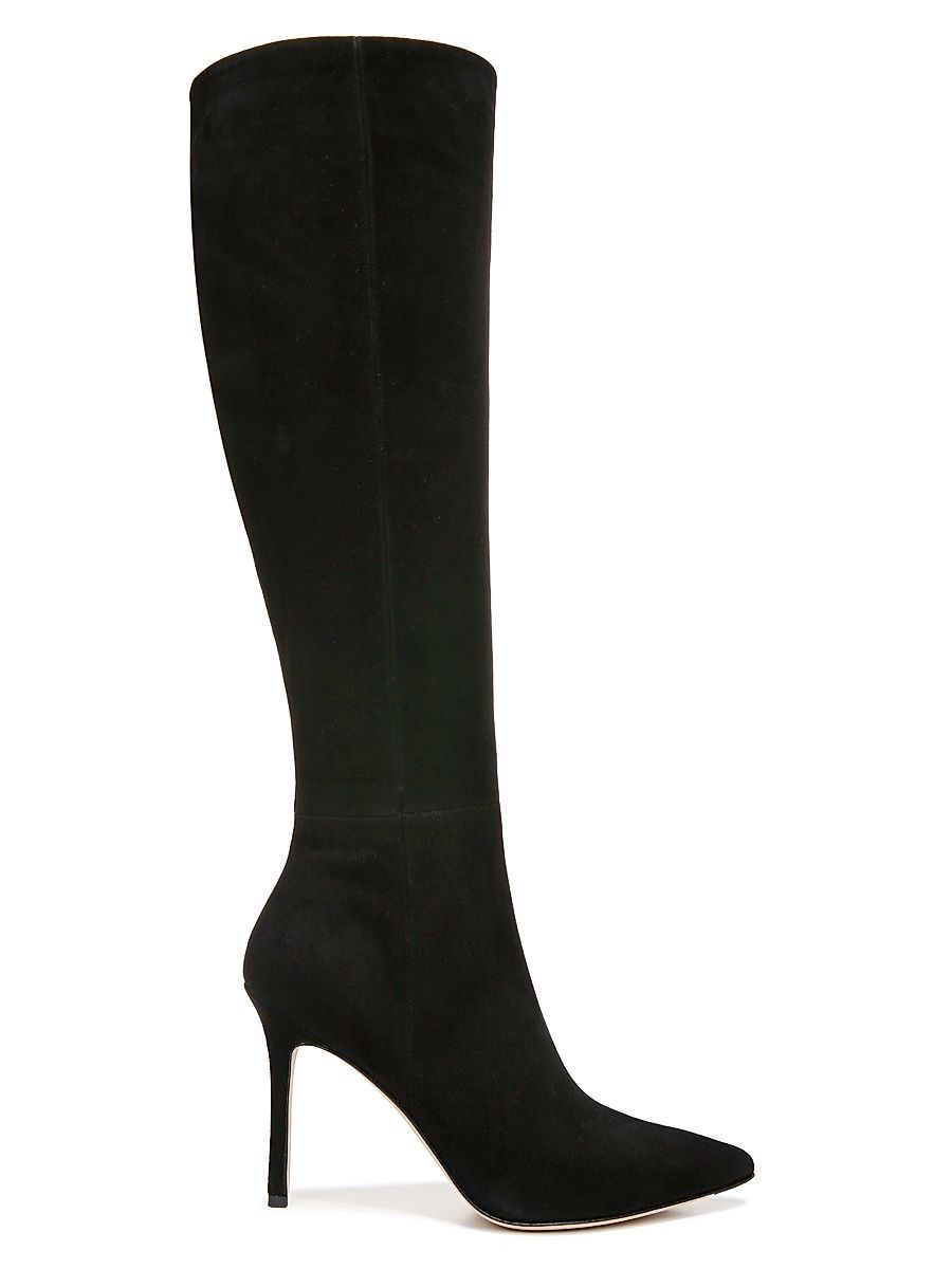 Women's Lisa 95MM Knee-High Suede Boots - Black - Size 8.5