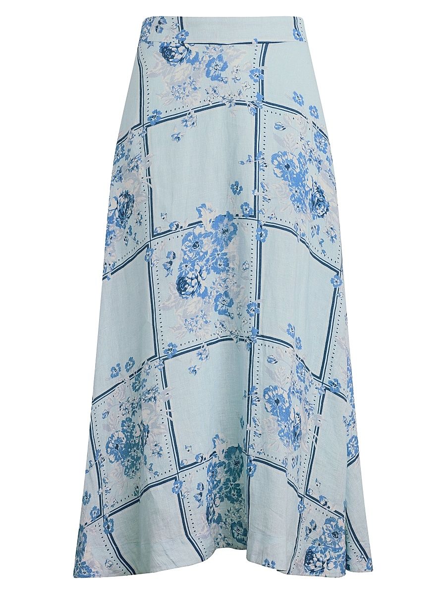 Women's The There For You Floral Linen Maxi Skirt - Floral Scarf - Size 8