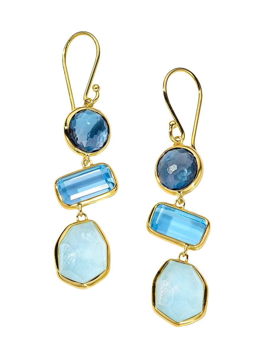 Women's Rock Candy 18K Yellow Gold & Multi-Gemstone Triple Drop Earrings - Wildflower