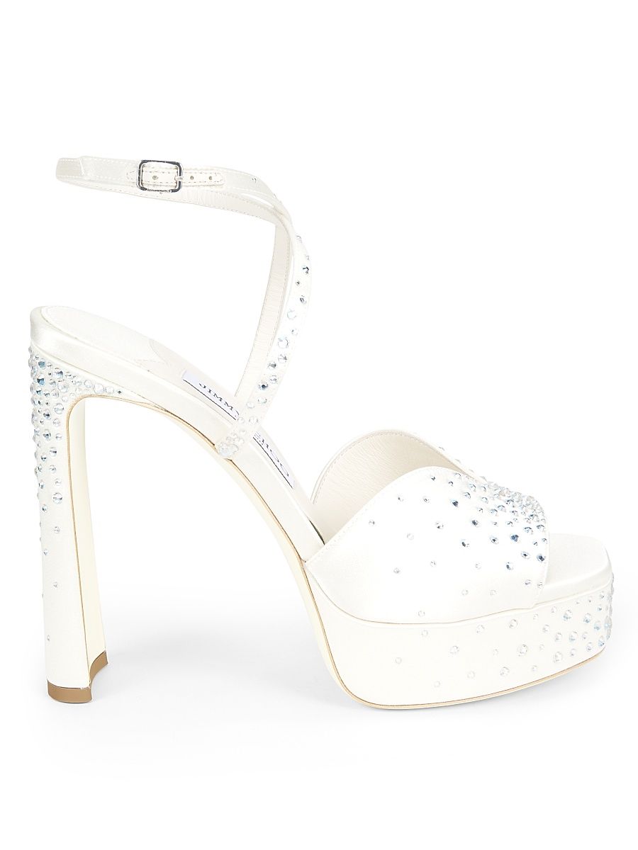 Women's Karli Crystal-Embellished 125MM Platform - Ivory Crystal - Size 12