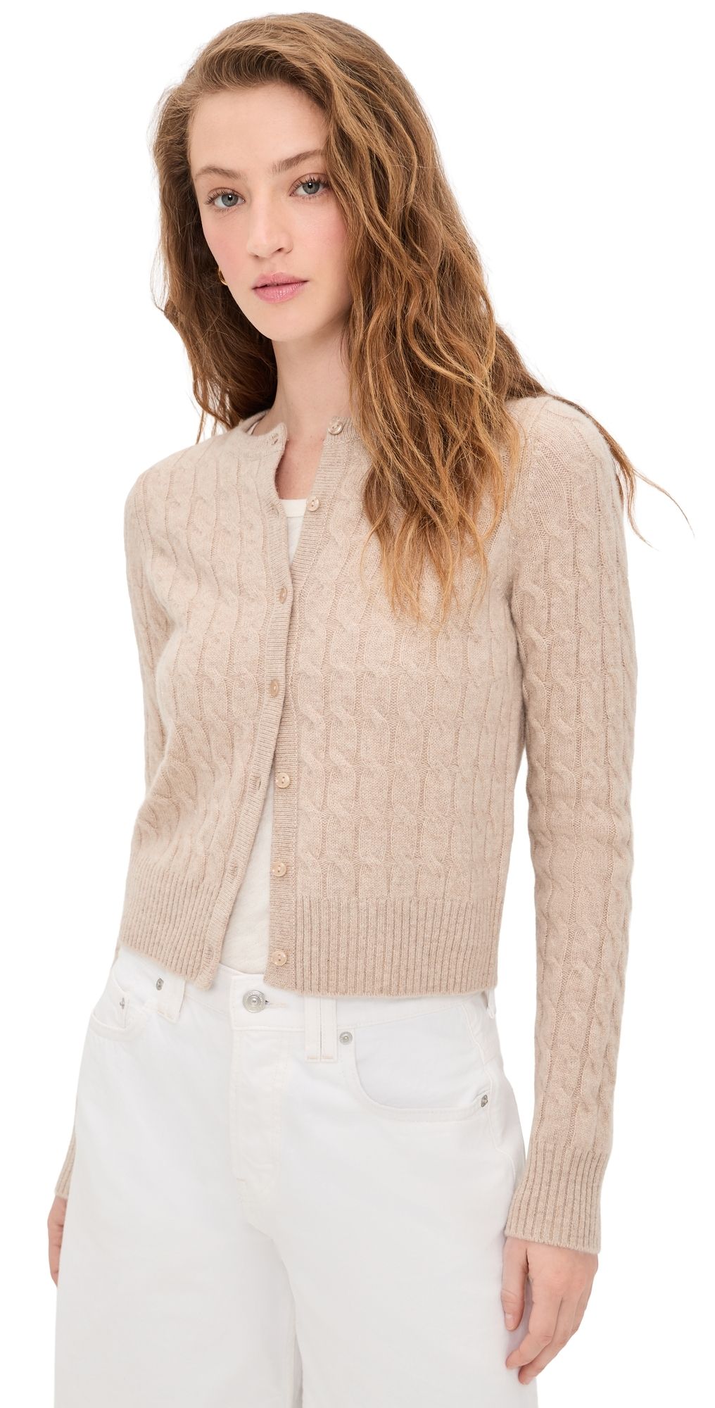Joe's Jeans The Cable Dani Cashmere Cardigan Oatmeal XL