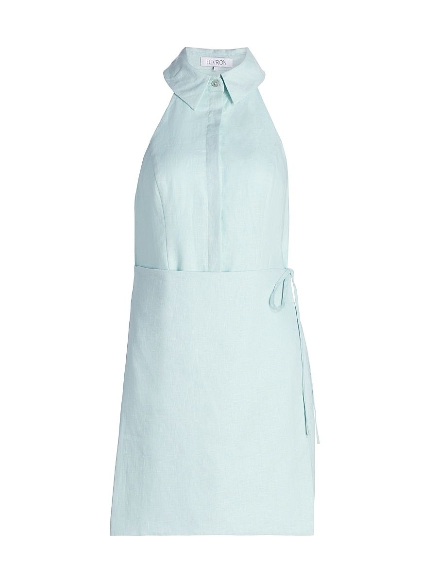 Women's Lauren Linen Minidress - Seafoam - Size Small