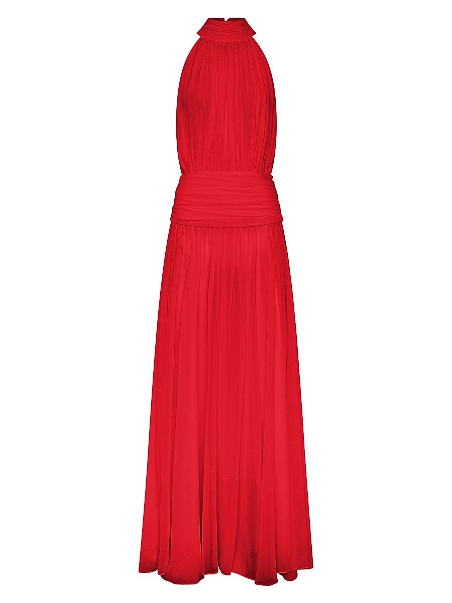 Women's Tessa Pleated Maxi Dress - Tomato - Size 12