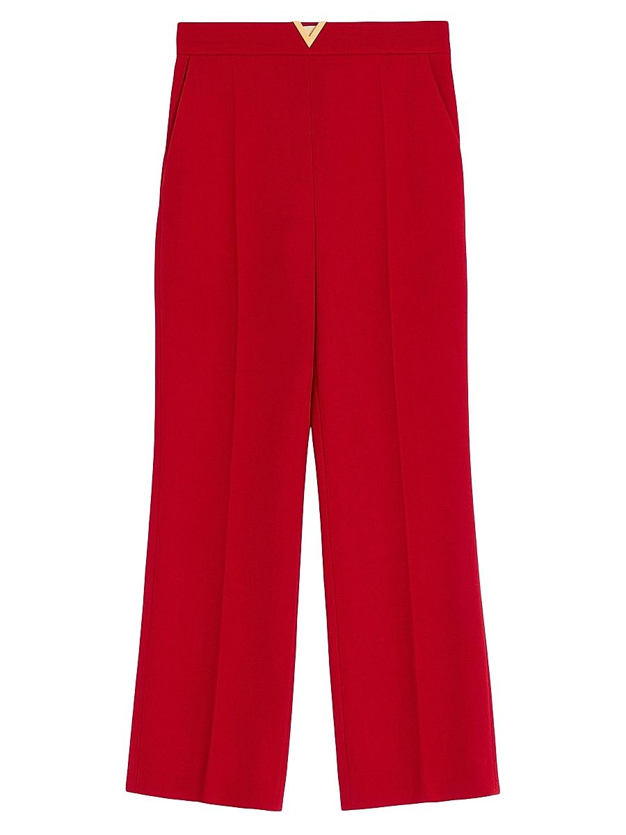 Women's Wool Crepe Pants - Red - Size 8