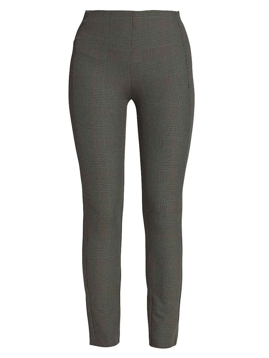 Women's Simone Plaid Slim Pants - Green Plaid - Size 0