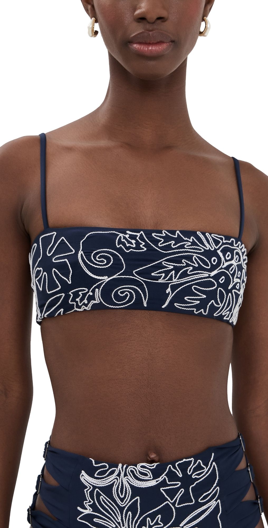 Agua Bendita Brietta Embroidered Top Batik Multicolor L