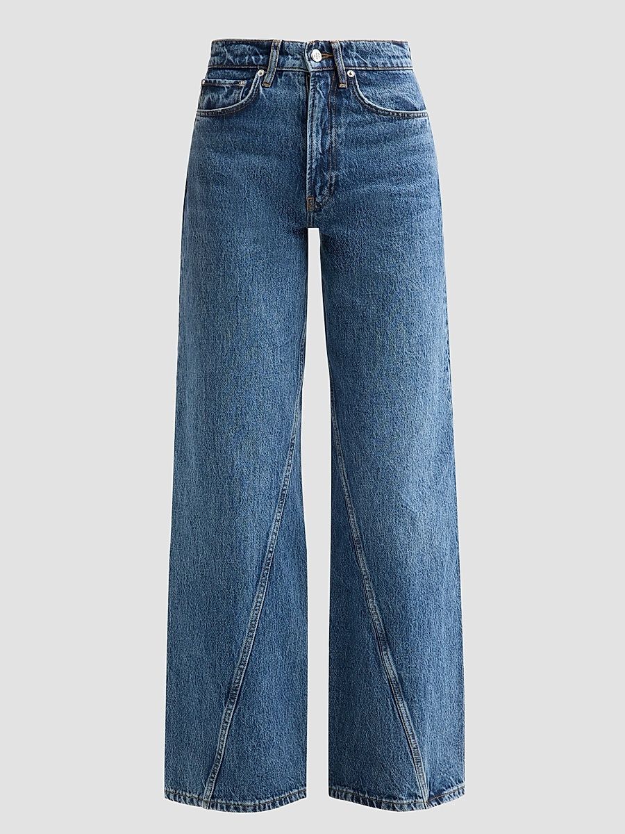 Women's Brie Wide-Leg Jeans - Washed Blue - Size 23