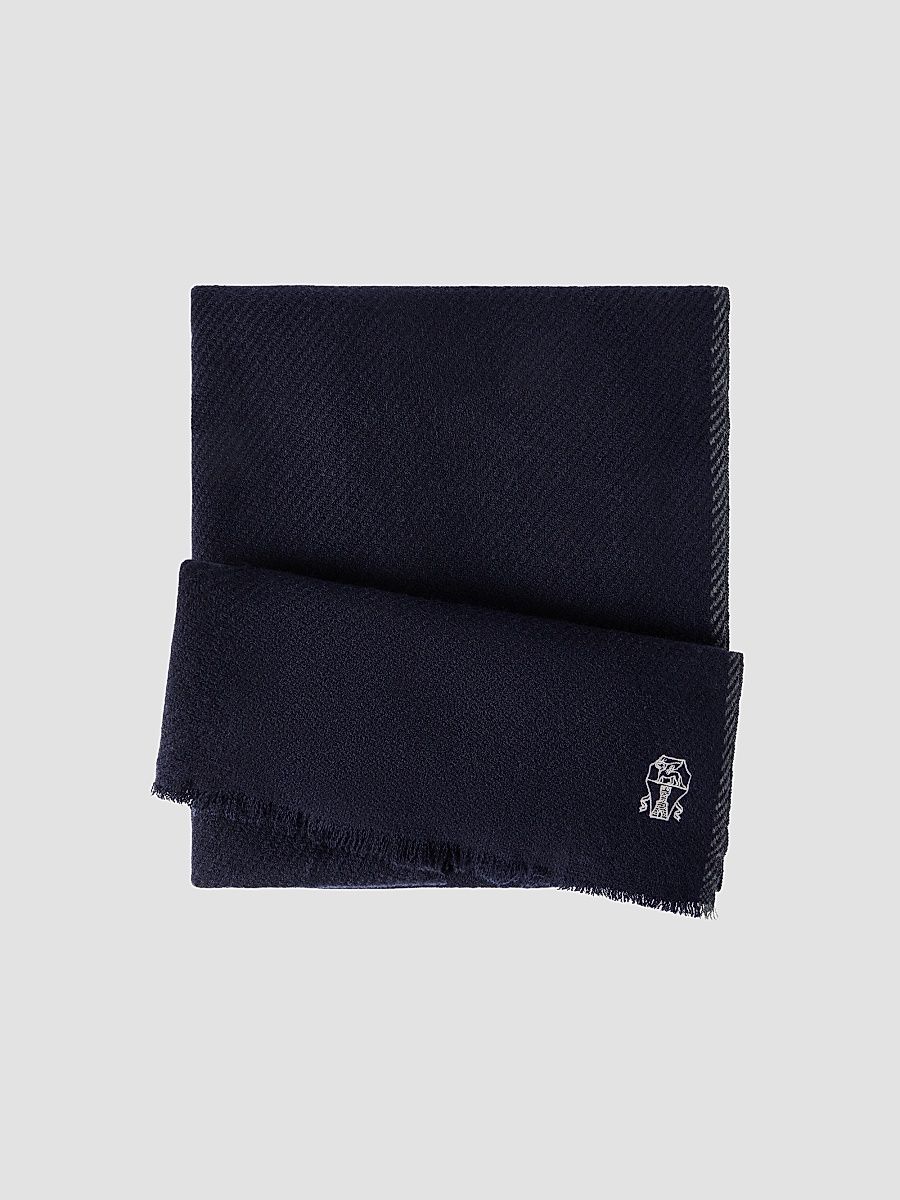 Men's Cashmere Scarf - Marine Blue