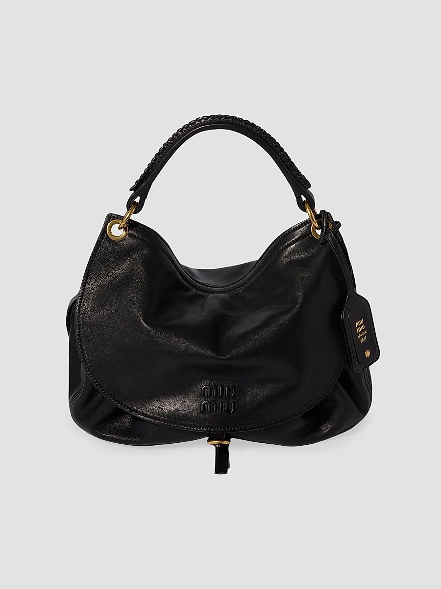 Miu Miu Women's Leather Hobo Bag - Black