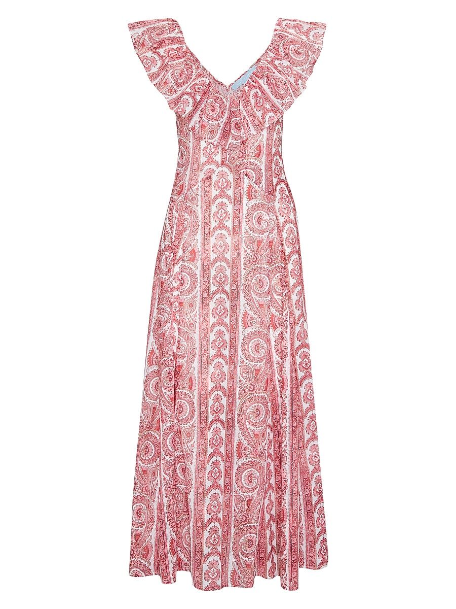 Women's The Milani Dress - Coral Corsica Paisley - Size XXL