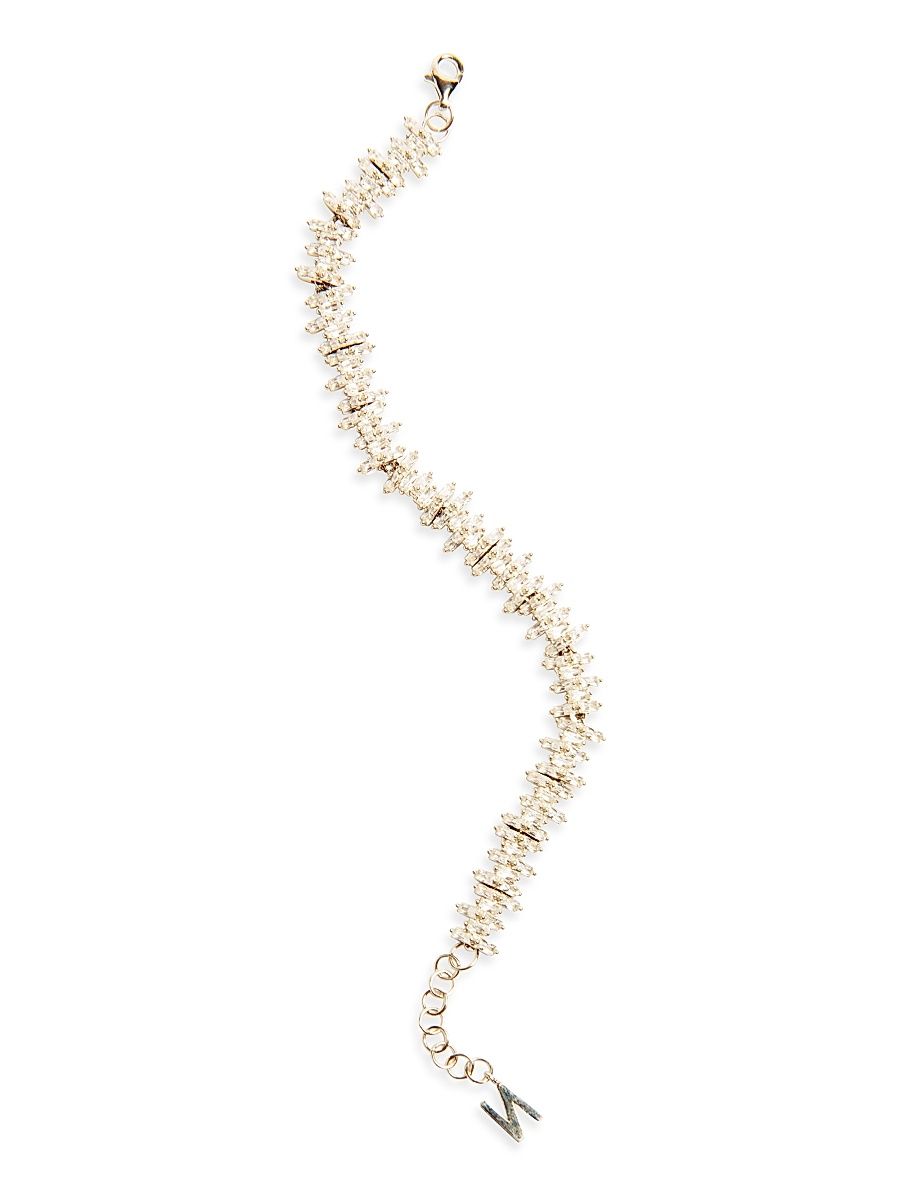Women's The Collection Carrie Rhodium Vermeil & Crystal Bracelet - Yellow Gold