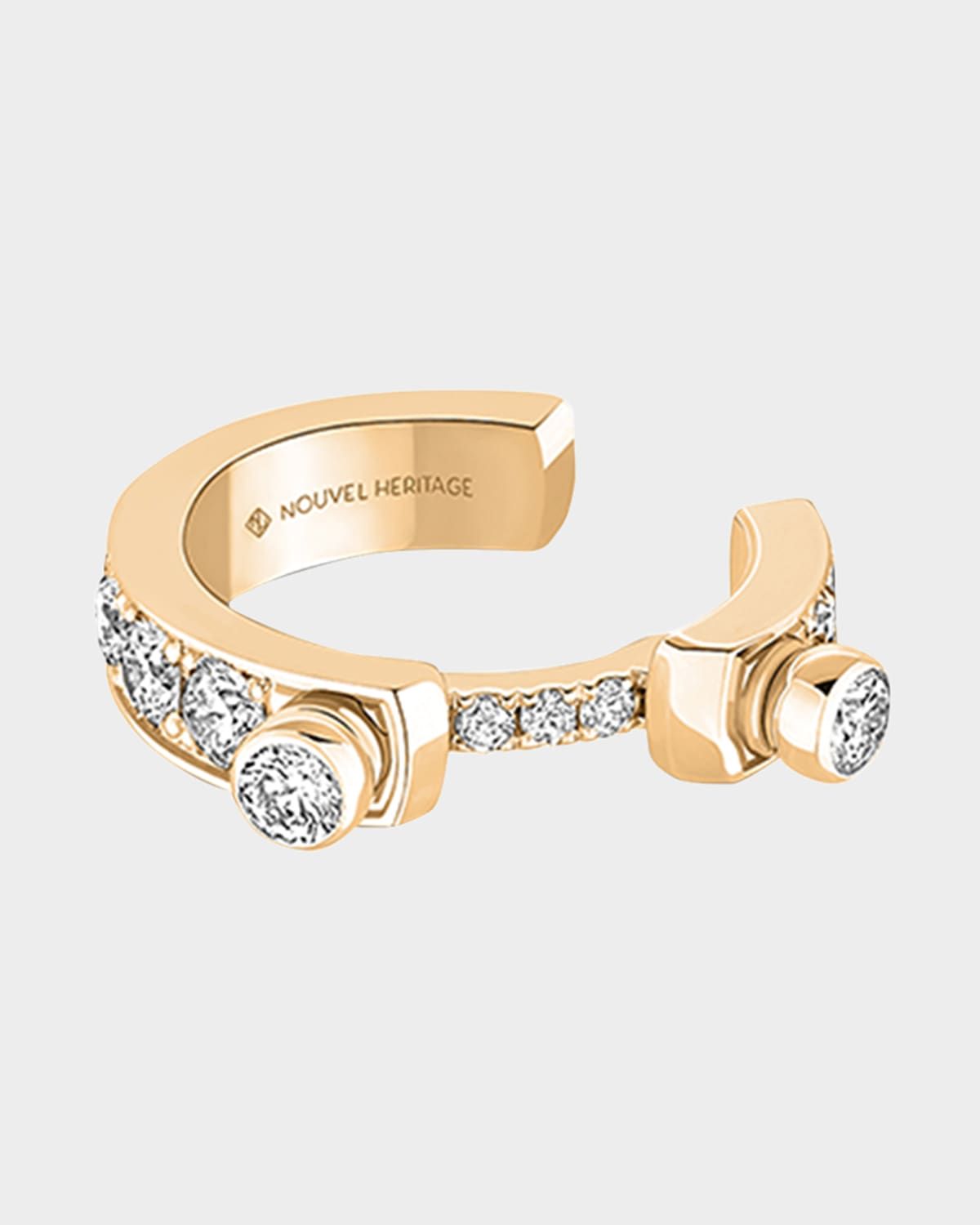 18K Eternity Tuxedo Ear Cuff