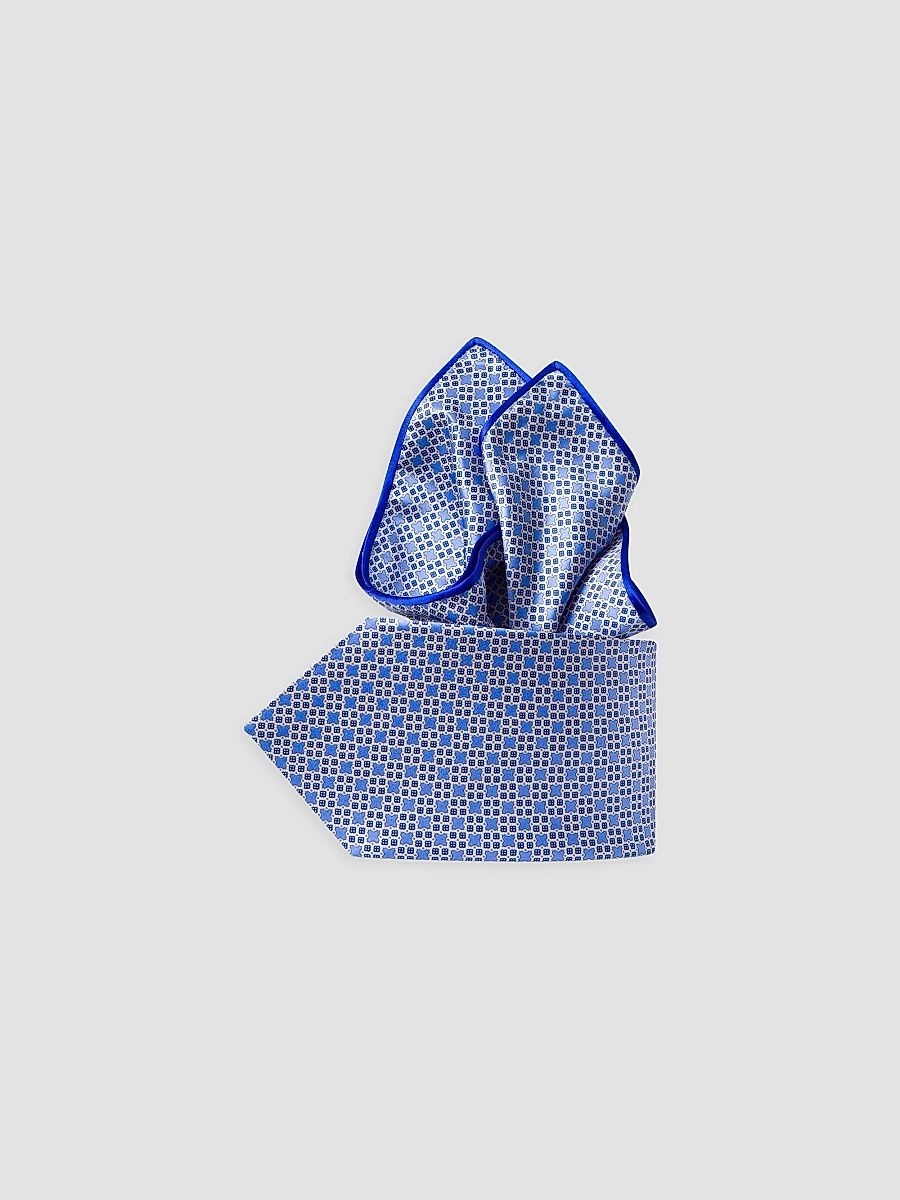 Stefano Ricci Men's Luxury Printed Silk Tie Set - Light Blue