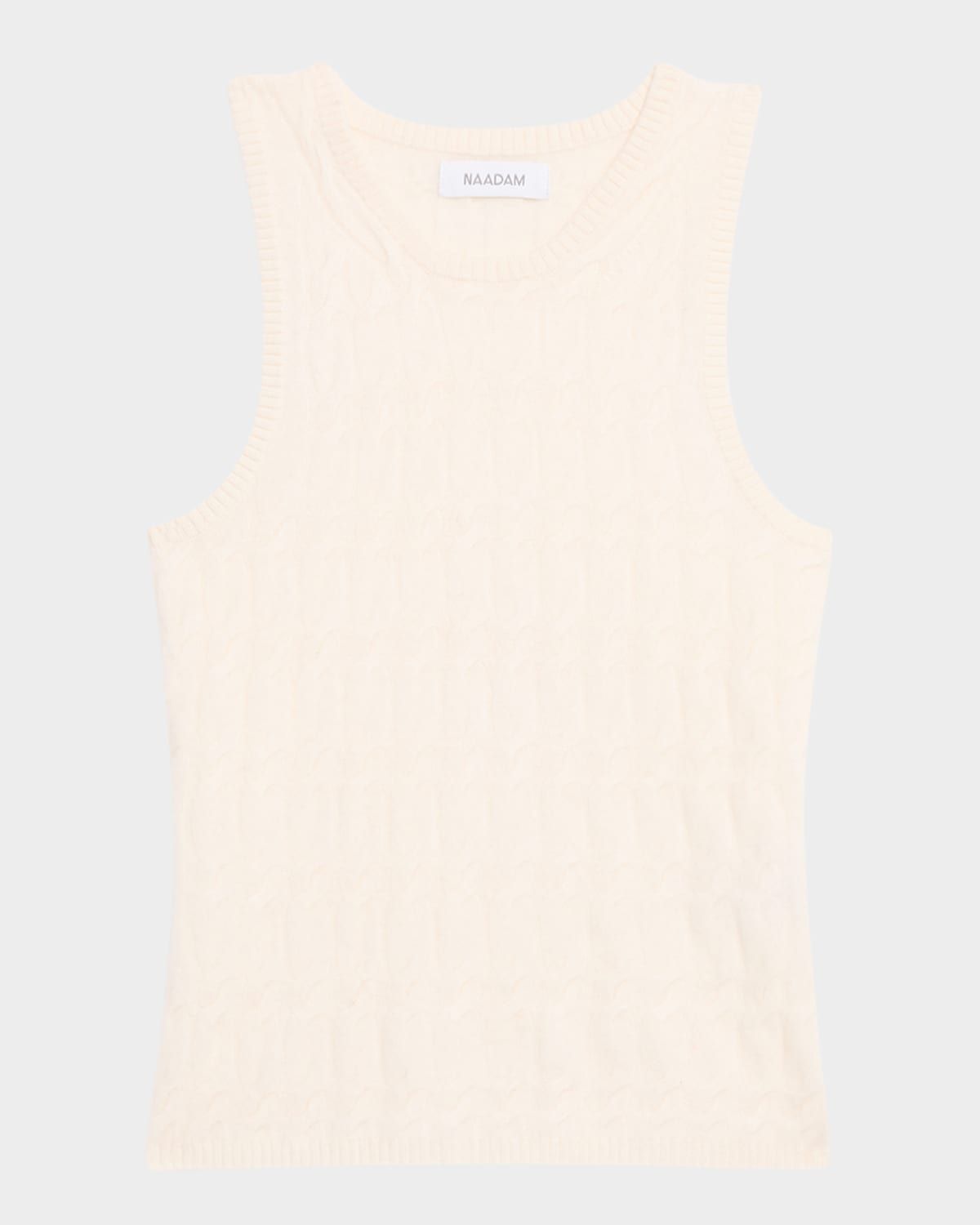 Racerback Cable-Knit Cashmere Tank