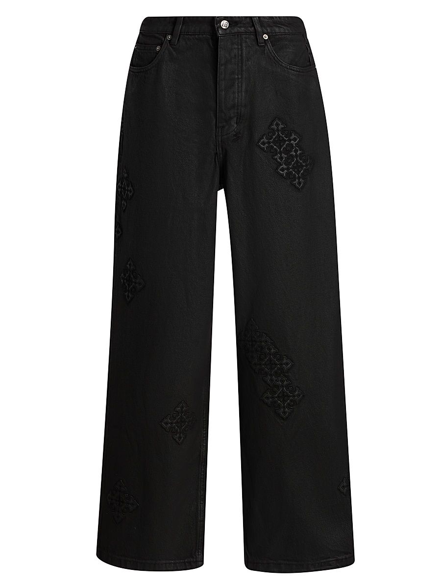 Men's Maxx Backstage Stardom Tonal-Embroidered Jeans - Black - Size 40