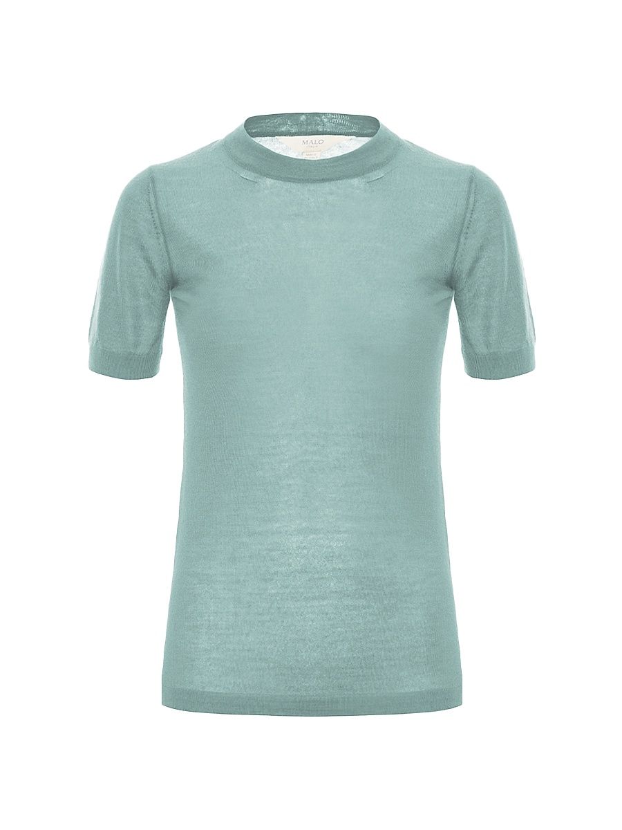 Women's Cashmere Short-Sleeve Top - Tuscan Mint - Size 10