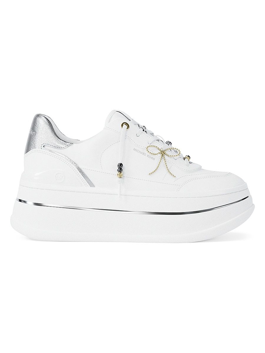 Women's Hayes Leather Platform Sneakers - Optic White - Size 11