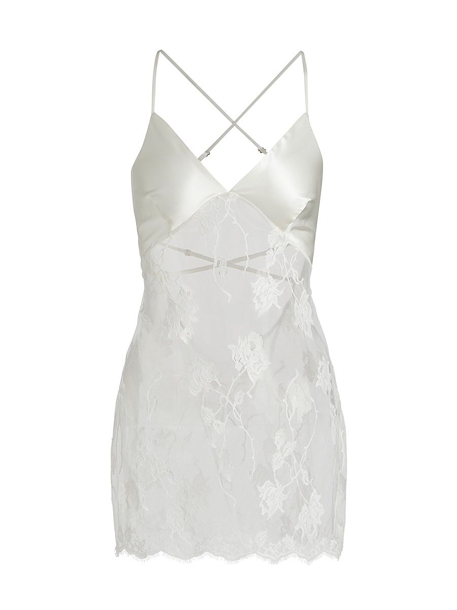 Women's Dominique Leavers Mini Slip - Ivory - Size Medium