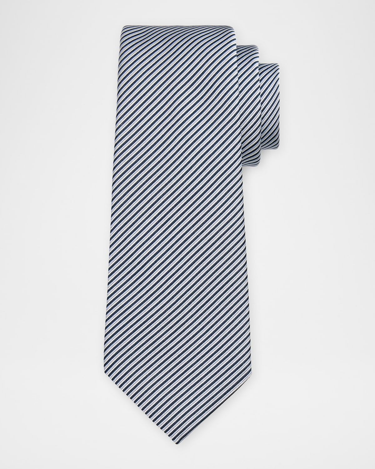 Men & apos;s Micro-Stripe Silk and Cotton Tie