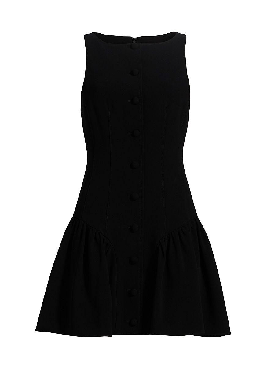 Women's Royce Button-Detail Fit & Flare Minidress - Black - Size 14