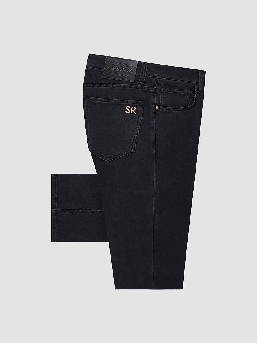 Stefano Ricci Men's Cotton and Cashmere Tapered Jeans - Black - Size 36