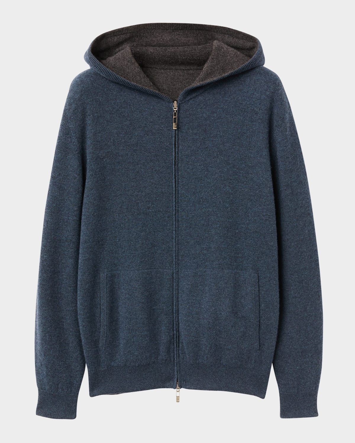 Duo Cashmere Hooded Zip Bomber Sweater