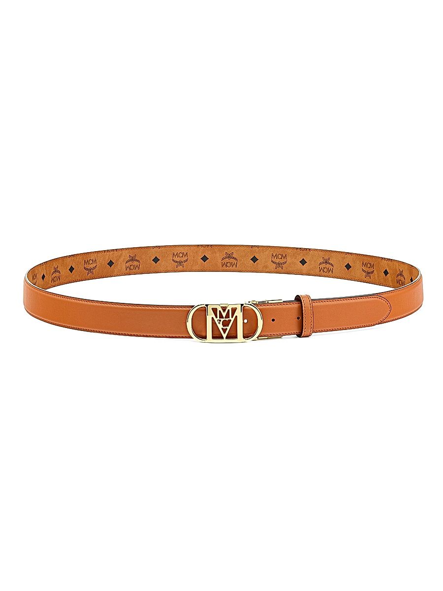 Women's Reversible Mode Mena Leather Belt - Cognac