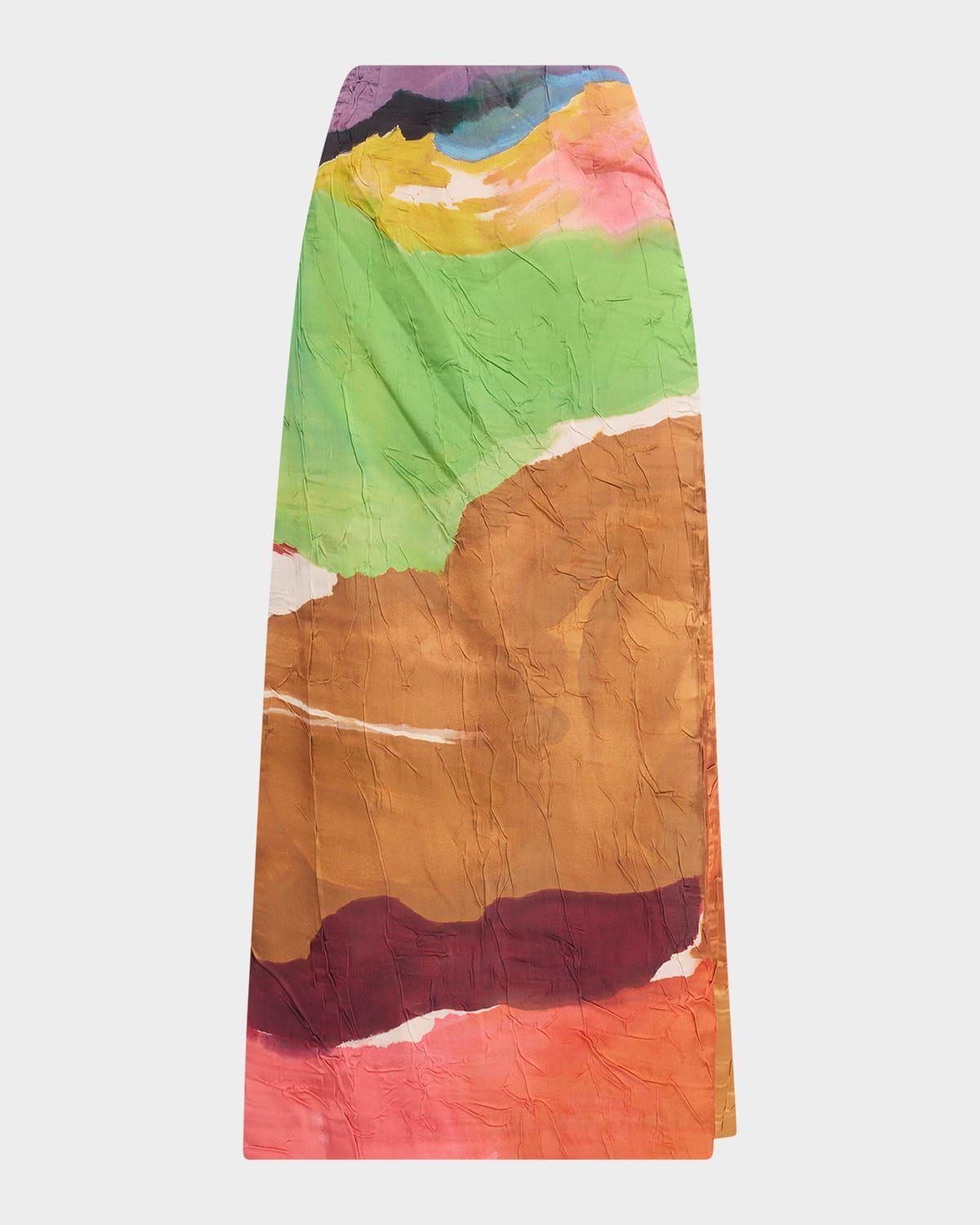 x Helen Frankenthaler Inez Satin Pencil Skirt