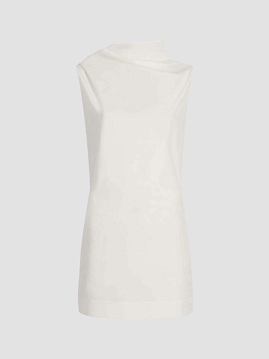 Women's Astor Draped Cotton Minidress - Chalk - Size 12