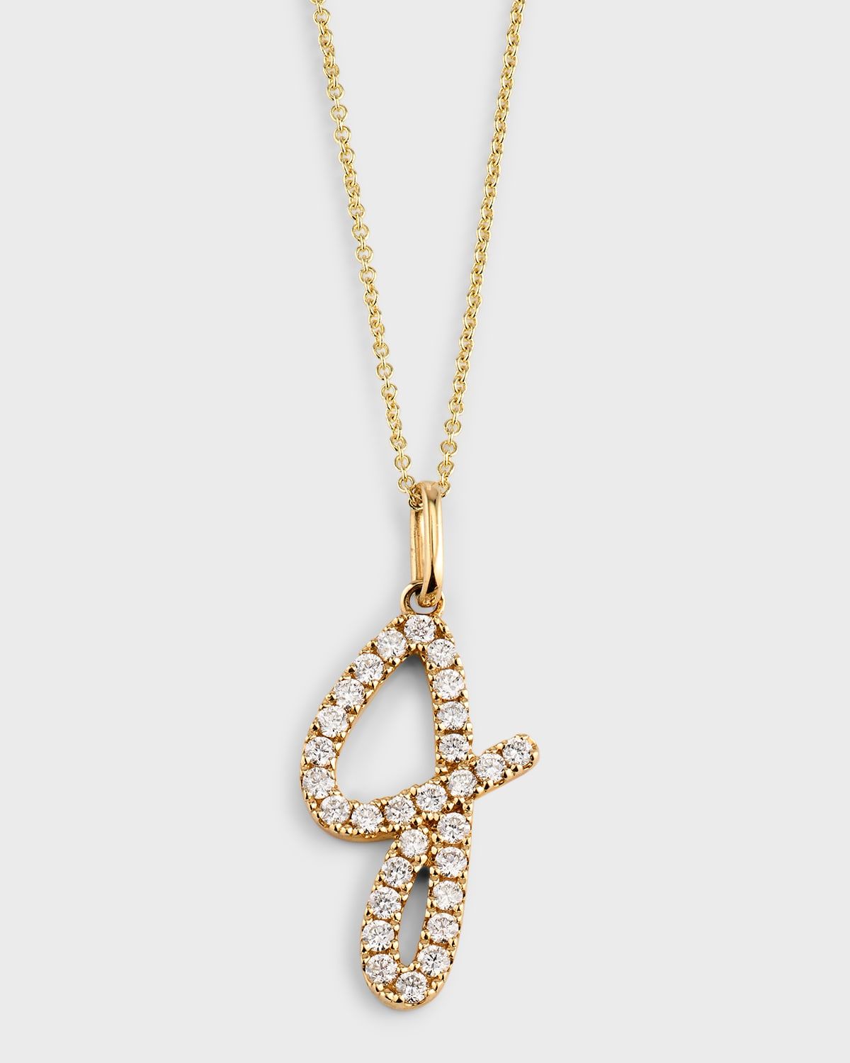 14k Diamond Pave Initial Necklace